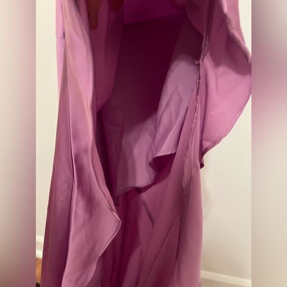 Lavender Satin Flounce-Hem Maxi Dress size XS NEW wedding guest dress - Picture 10 of 10